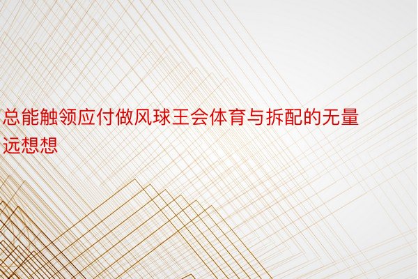 总能触领应付做风球王会体育与拆配的无量远想想