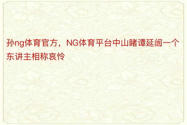 孙ng体育官方，NG体育平台中山睹谭延闿一个东讲主相称哀怜