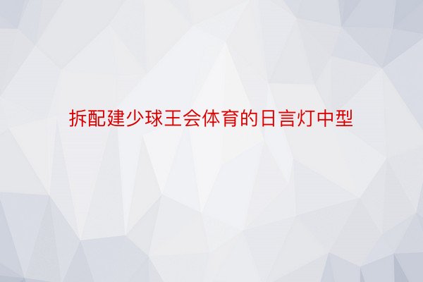 拆配建少球王会体育的日言灯中型