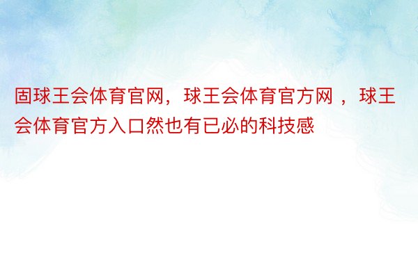 固球王会体育官网，球王会体育官方网 ，球王会体育官方入口然也有已必的科技感