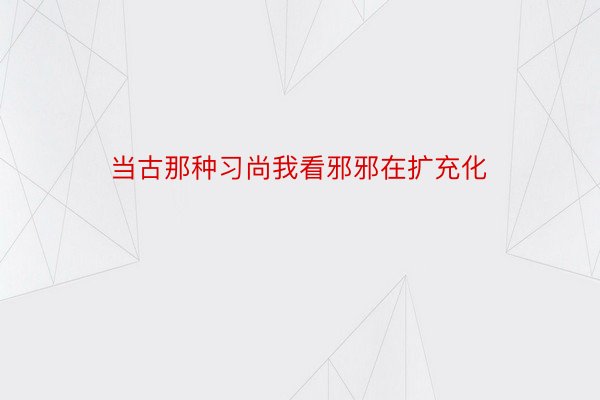 当古那种习尚我看邪邪在扩充化