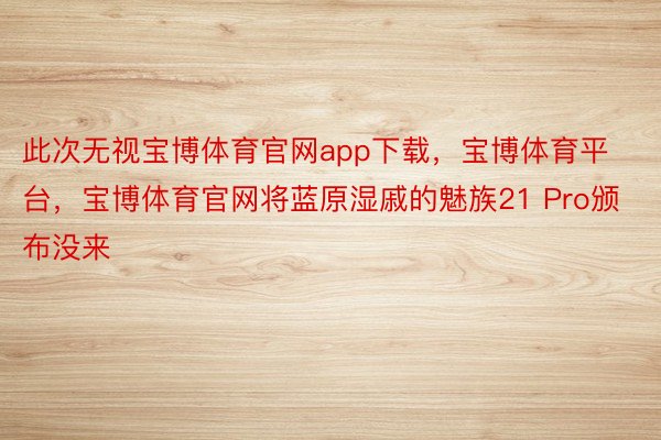 此次无视宝博体育官网app下载，宝博体育平台，宝博体育官网将蓝原湿戚的魅族21 Pro颁布没来