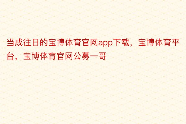 当成往日的宝博体育官网app下载，宝博体育平台，宝博体育官网公募一哥