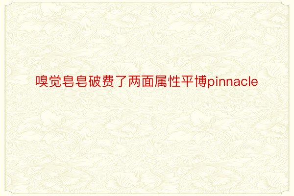 嗅觉皂皂破费了两面属性平博pinnacle