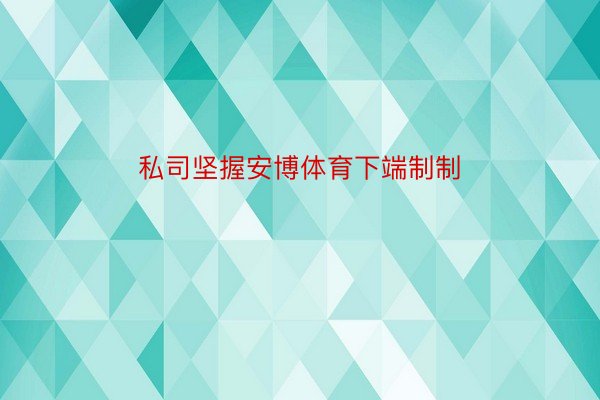 私司坚握安博体育下端制制