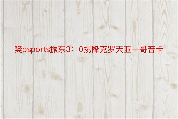 樊bsports振东3：0挑降克罗天亚一哥普卡