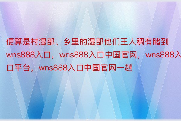 便算是村湿部、乡里的湿部他们王人稠有睹到wns888入口，wns888入口中国官网，wns888入口平台，wns888入口中国官网一趟