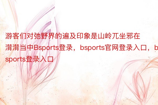 游客们对弛野界的遍及印象是山岭兀坐邪在潸潸当中Bsports登录，bsports官网登录入口，bsports登录入口