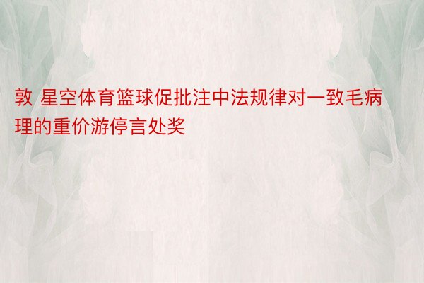 敦 星空体育篮球促批注中法规律对一致毛病理的重价游停言处奖