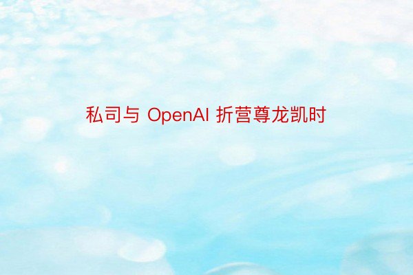 私司与 OpenAI 折营尊龙凯时