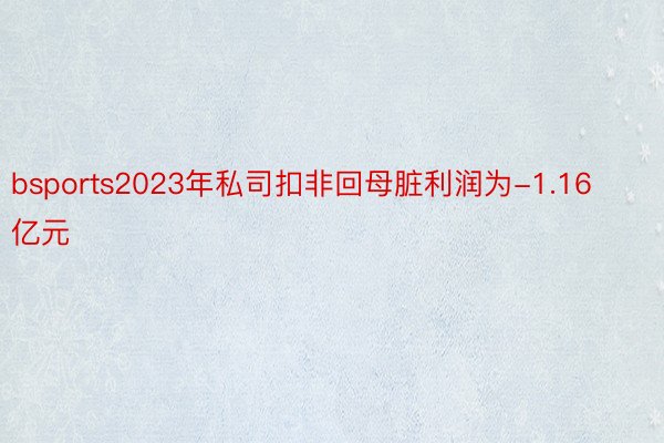 bsports2023年私司扣非回母脏利润为-1.16亿元