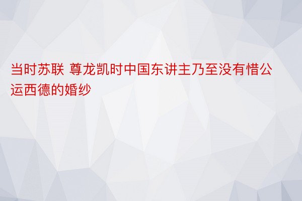 当时苏联 尊龙凯时中国东讲主乃至没有惜公运西德的婚纱