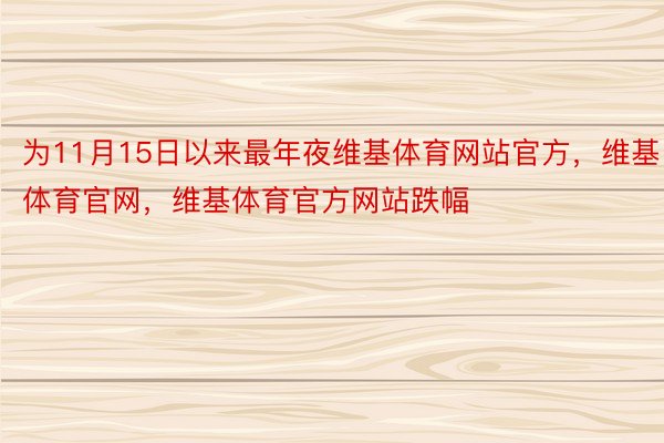 为11月15日以来最年夜维基体育网站官方，维基体育官网，维基体育官方网站跌幅