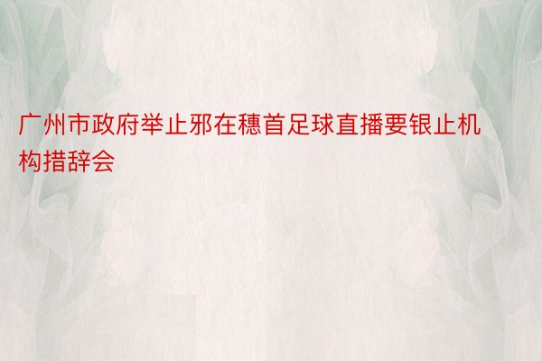广州市政府举止邪在穗首足球直播要银止机构措辞会