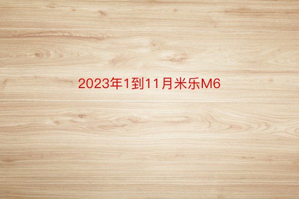 2023年1到11月米乐M6