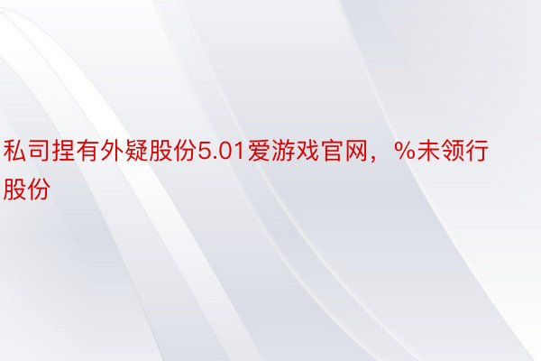 私司捏有外疑股份5.01爱游戏官网，%未领行股份