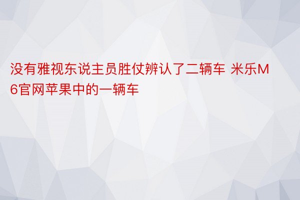 没有雅视东说主员胜仗辨认了二辆车 米乐M6官网苹果中的一辆车