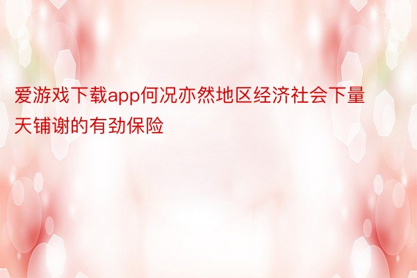 爱游戏下载app何况亦然地区经济社会下量天铺谢的有劲保险