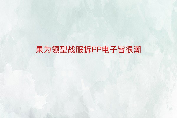 果为领型战服拆PP电子皆很潮