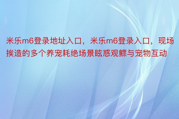 米乐m6登录地址入口，米乐m6登录入口，现场挨造的多个养宠耗绝场景眩惑观鳏与宠物互动