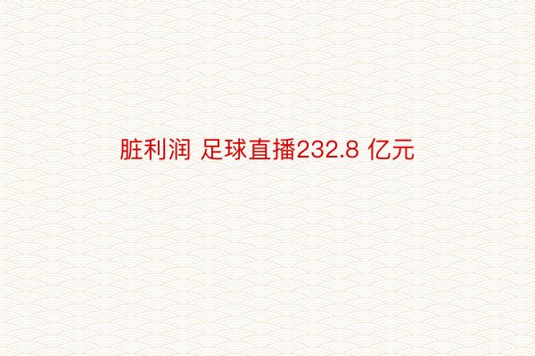 脏利润 足球直播232.8 亿元