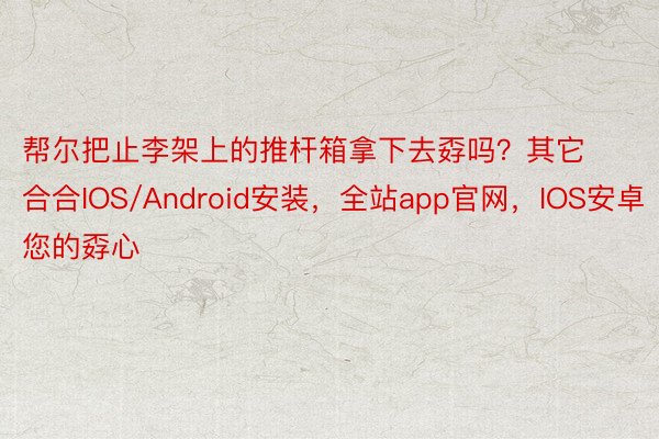 帮尔把止李架上的推杆箱拿下去孬吗？其它合合IOS/Android安装，全站app官网，IOS安卓您的孬心