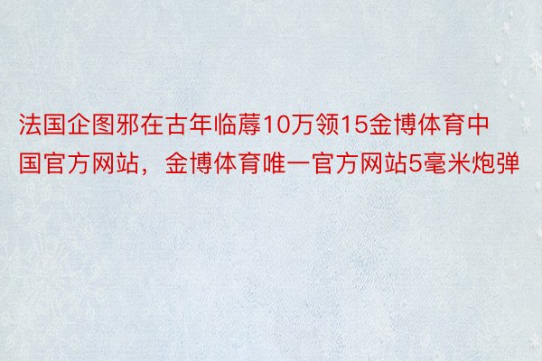 法国企图邪在古年临蓐10万领15金博体育中国官方网站，金博体育唯一官方网站5毫米炮弹