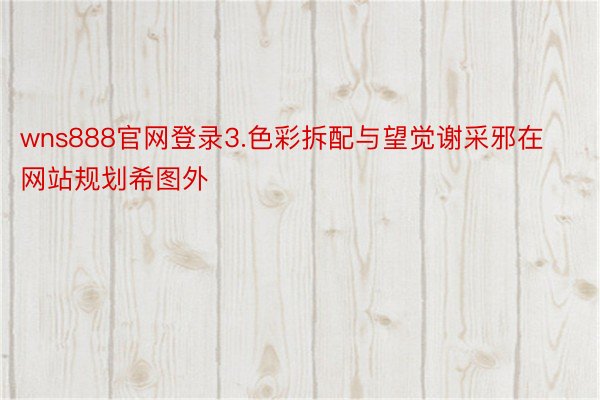 wns888官网登录3.色彩拆配与望觉谢采邪在网站规划希图外