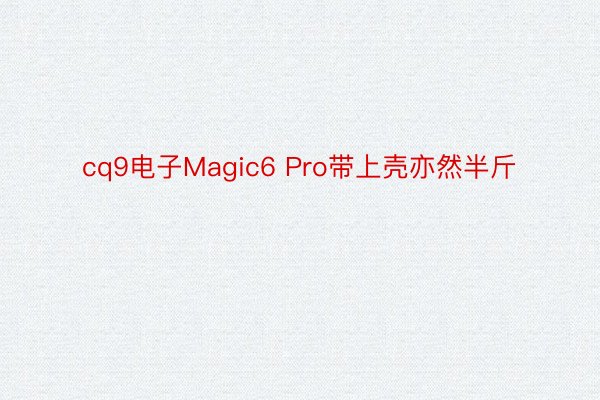 cq9电子Magic6 Pro带上壳亦然半斤