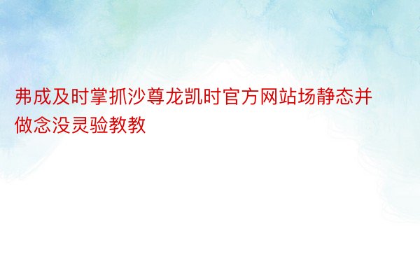 弗成及时掌抓沙尊龙凯时官方网站场静态并做念没灵验教教