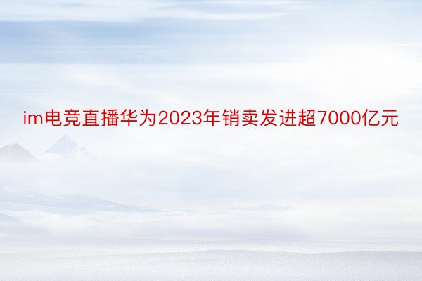 im电竞直播华为2023年销卖发进超7000亿元