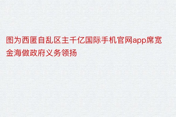 图为西匿自乱区主千亿国际手机官网app席宽金海做政府义务领扬