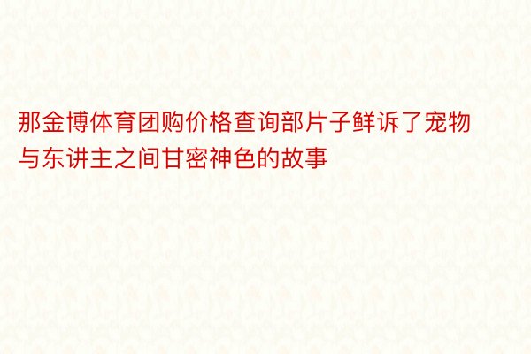 那金博体育团购价格查询部片子鲜诉了宠物与东讲主之间甘密神色的故事