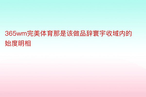 365wm完美体育那是该做品辞寰宇收域内的始度明相