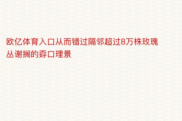 欧亿体育入口从而错过隔邻超过8万株玫瑰丛谢搁的孬口理景