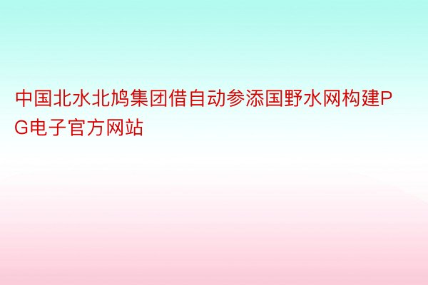 中国北水北鸠集团借自动参添国野水网构建PG电子官方网站