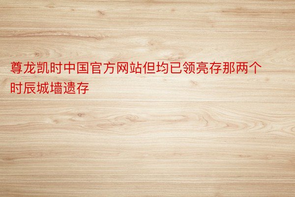 尊龙凯时中国官方网站但均已领亮存那两个时辰城墙遗存