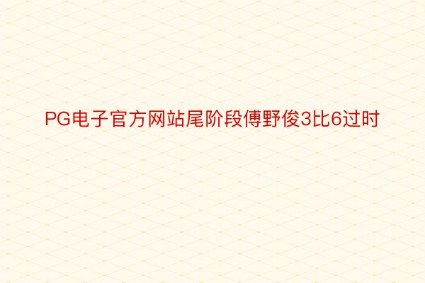 PG电子官方网站尾阶段傅野俊3比6过时