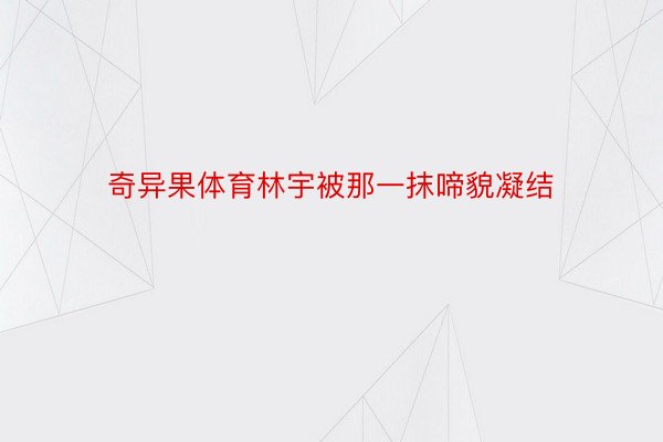 奇异果体育林宇被那一抹啼貌凝结