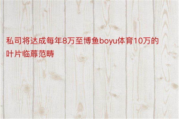 私司将达成每年8万至博鱼boyu体育10万的叶片临蓐范畴