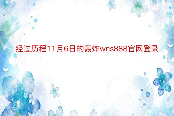 经过历程11月6日的轰炸wns888官网登录