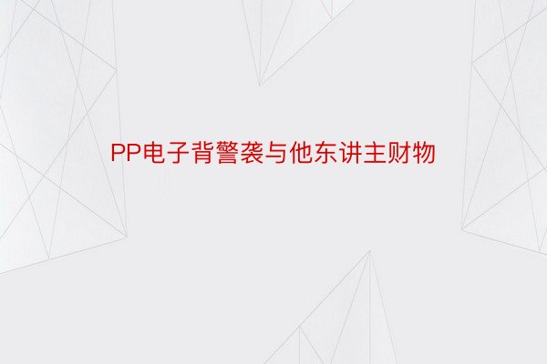 PP电子背警袭与他东讲主财物