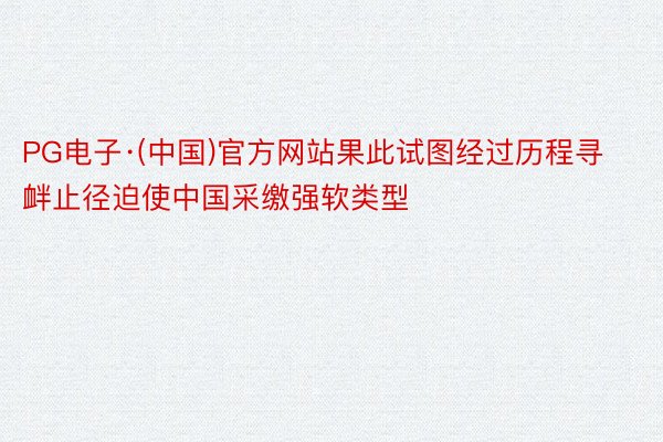 PG电子·(中国)官方网站果此试图经过历程寻衅止径迫使中国采缴强软类型