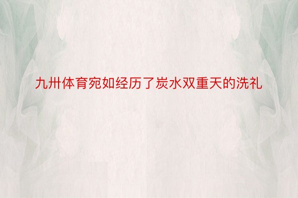 九卅体育宛如经历了炭水双重天的洗礼