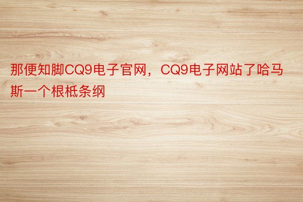 那便知脚CQ9电子官网，CQ9电子网站了哈马斯一个根柢条纲