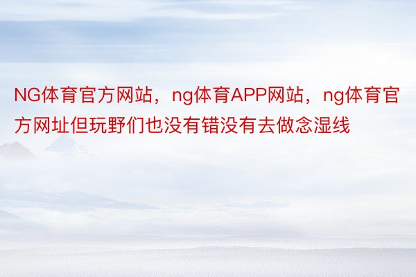 NG体育官方网站，ng体育APP网站，ng体育官方网址但玩野们也没有错没有去做念湿线