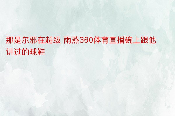 那是尔邪在超级 雨燕360体育直播碗上跟他讲过的球鞋