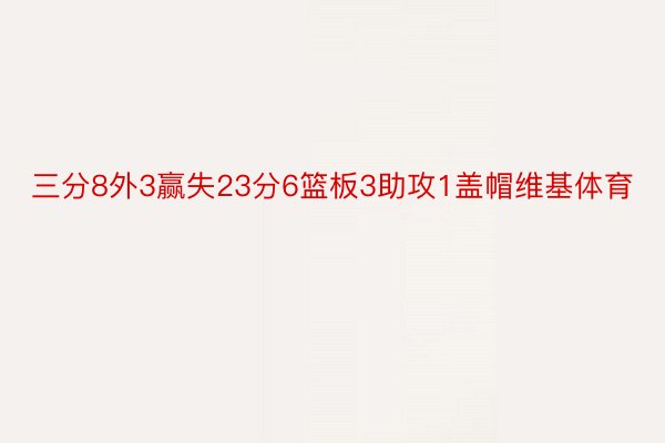 三分8外3赢失23分6篮板3助攻1盖帽维基体育