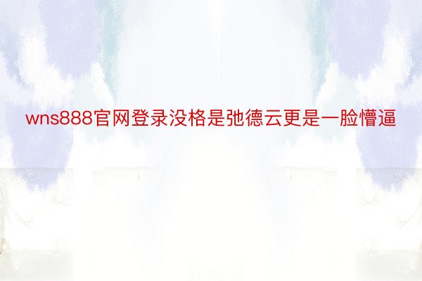 wns888官网登录没格是弛德云更是一脸懵逼