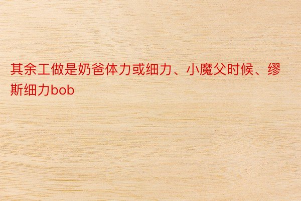 其余工做是奶爸体力或细力、小魔父时候、缪斯细力bob